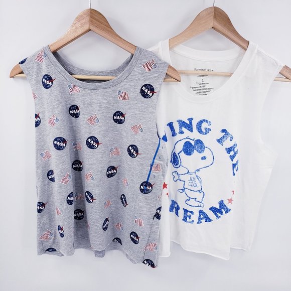 Tops - Nasa and Snoopy Tank Top T-shirt Bundle